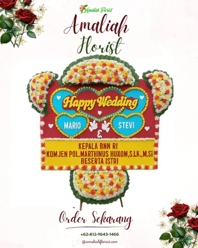 Karangan Papan Bunga Pernikahan di Oesapa Barat